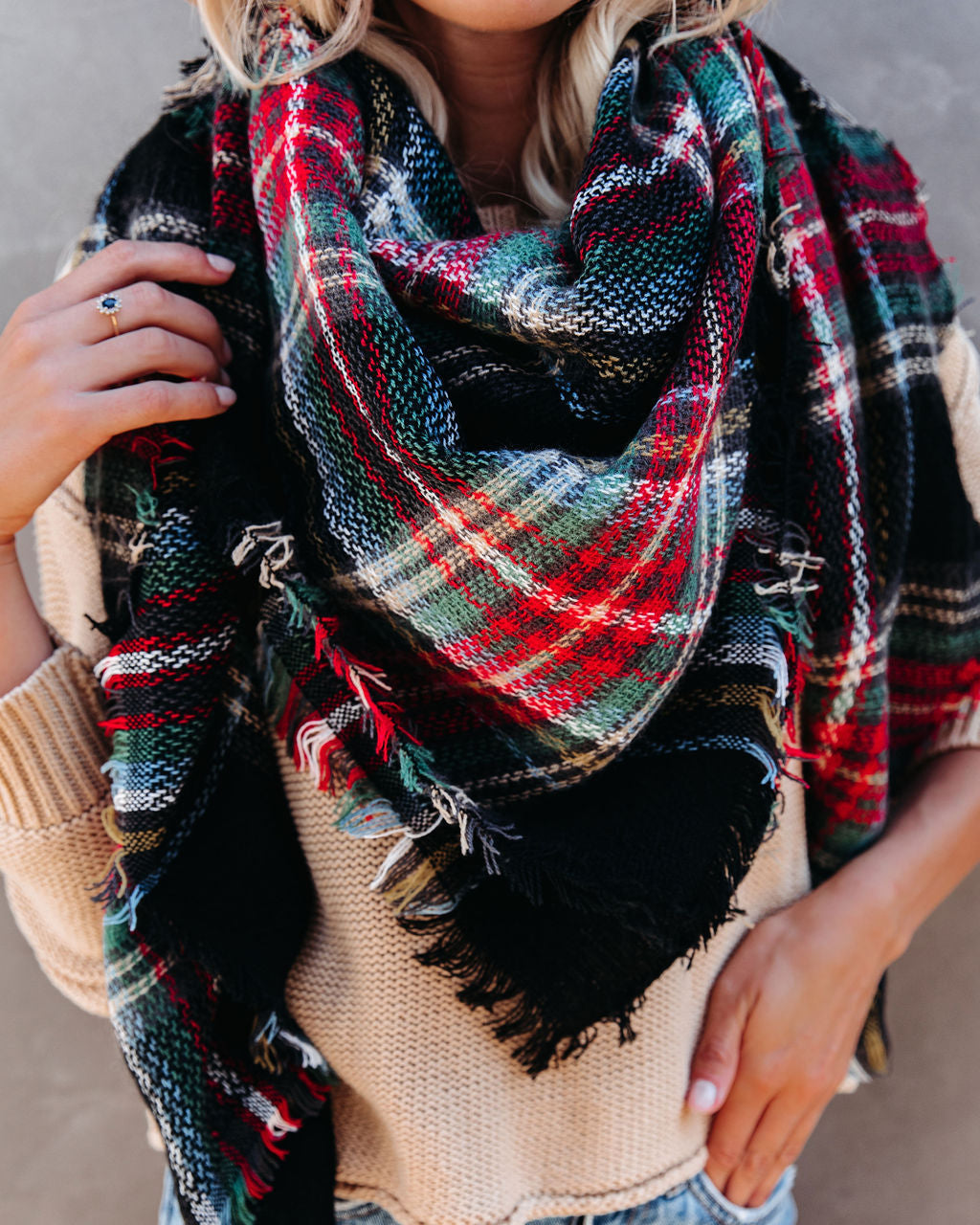 Total Eclipse Plaid Blanket Scarf