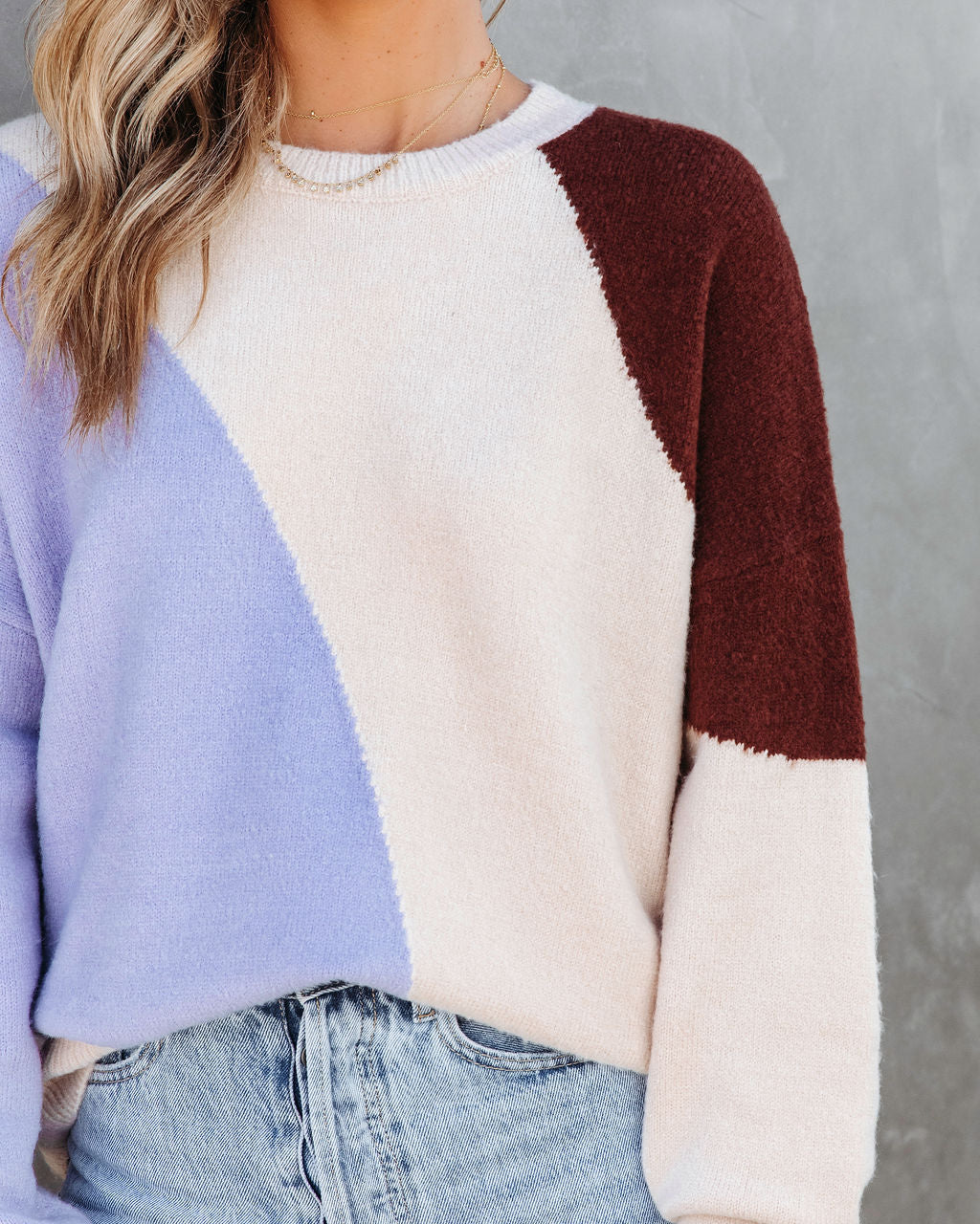 Astrid Colorblock Knit Pullover Sweater - SALE