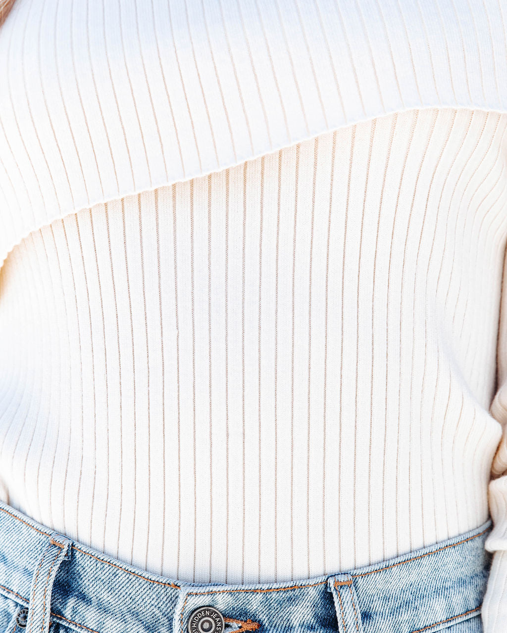 Surprising You Ribbed Knit Off The Shoulder Top - Cream
