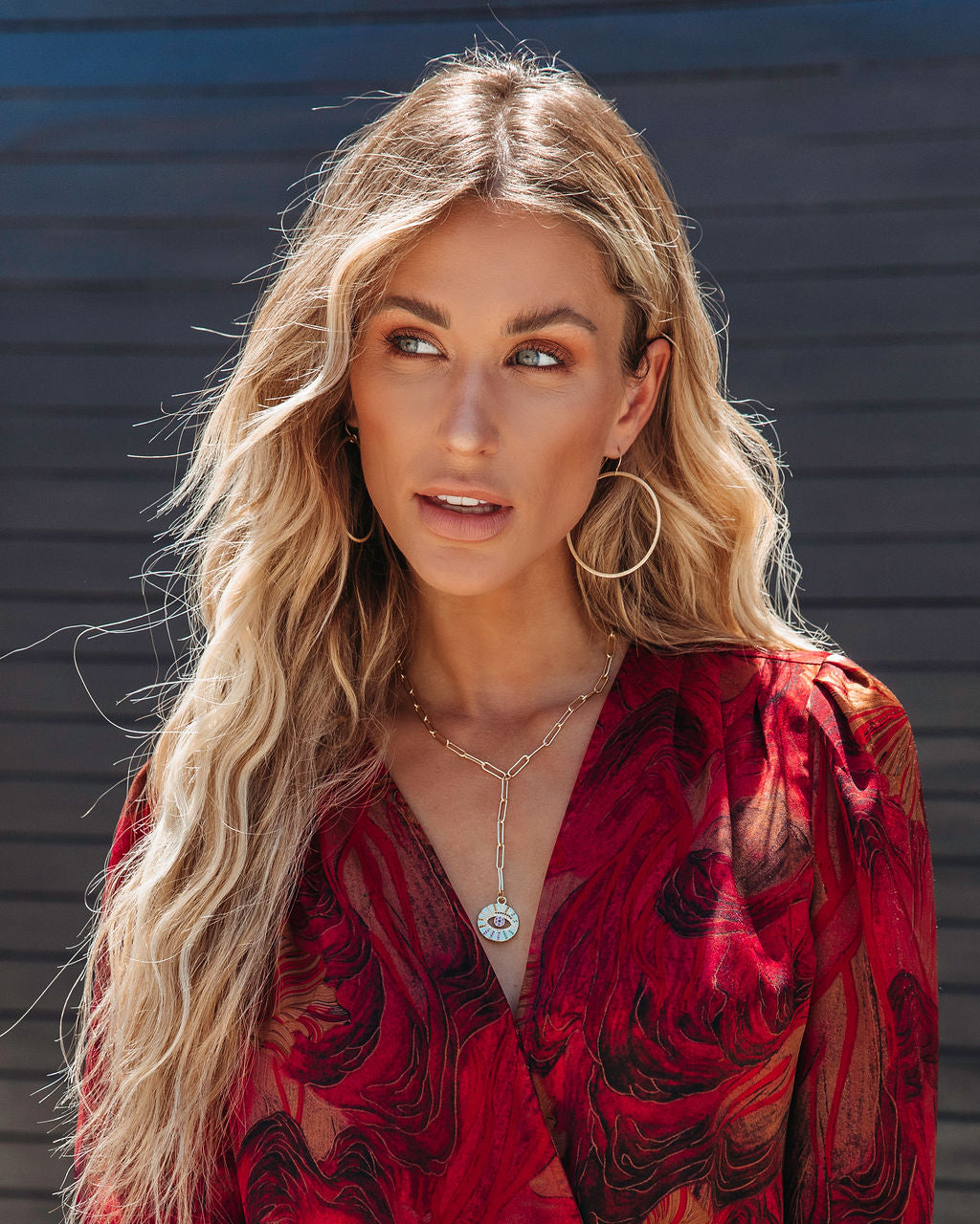 All Eyes On Me Lariat Necklace - Gold - SALE