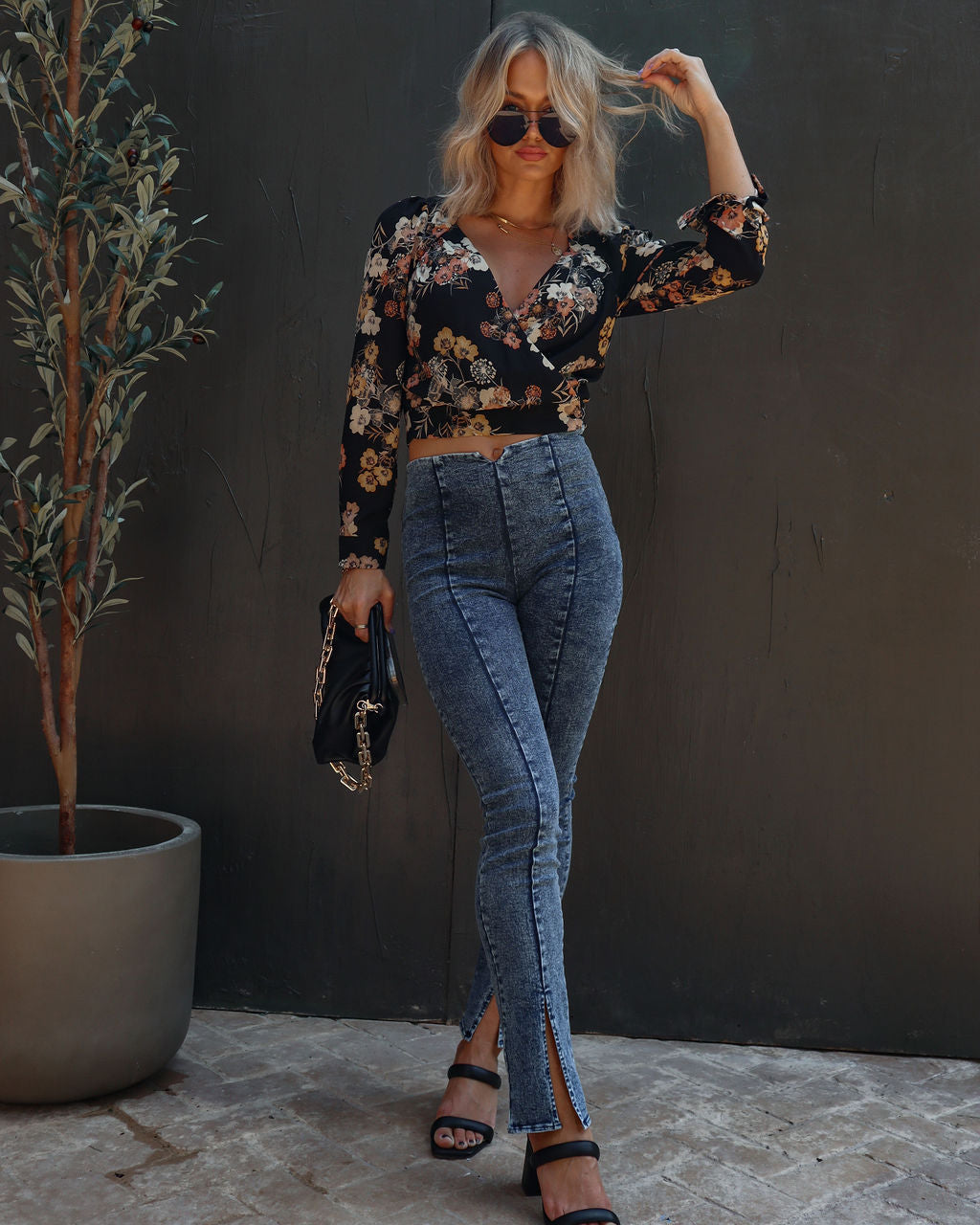 Sweet Tea Floral Drape Top