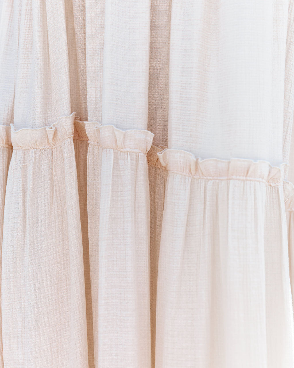 Catch The Sun Tiered Midi Dress - Eggshell - FINAL SALE