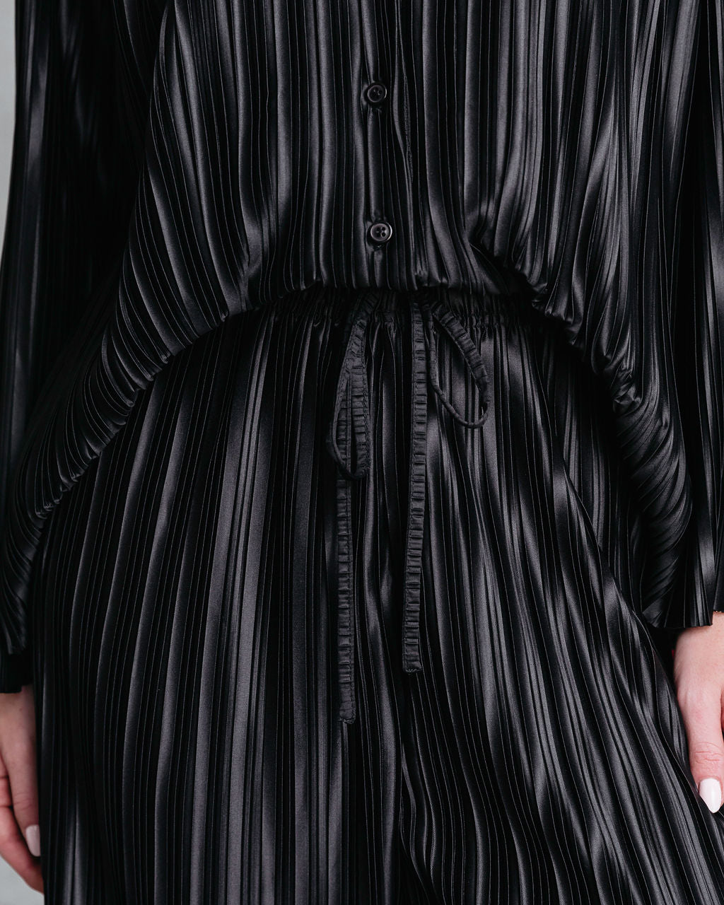 Hey Honey Plisse Pants - Black