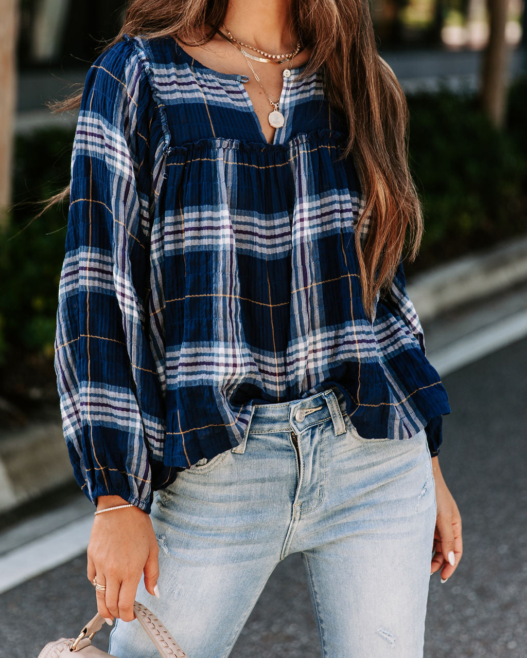 Ralphie Plaid Cotton Babydoll Top - FINAL SALE