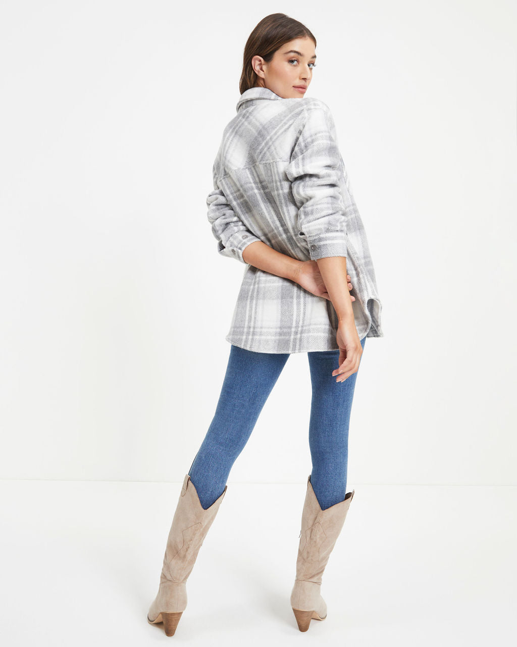 Keep You Warm Pocketed Plaid Jacket
