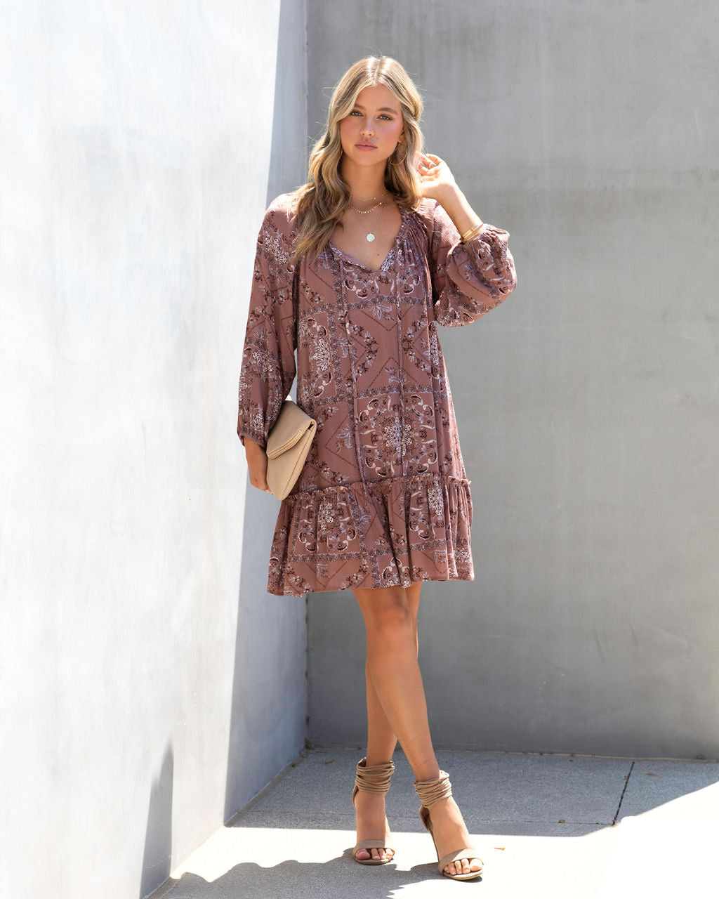 Charly Printed Babydoll Dress