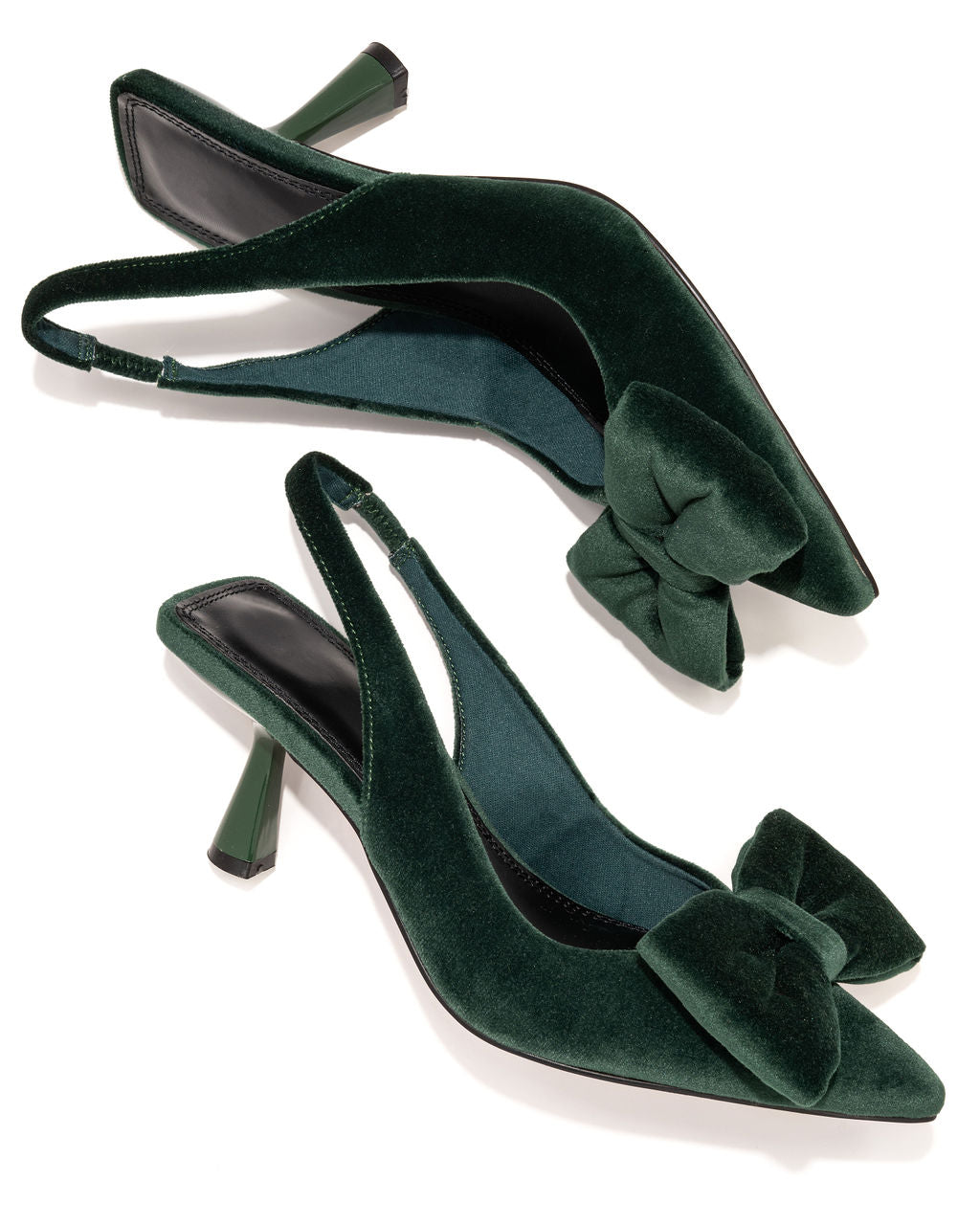 Shannon Velvet Slingback Heel - Pine