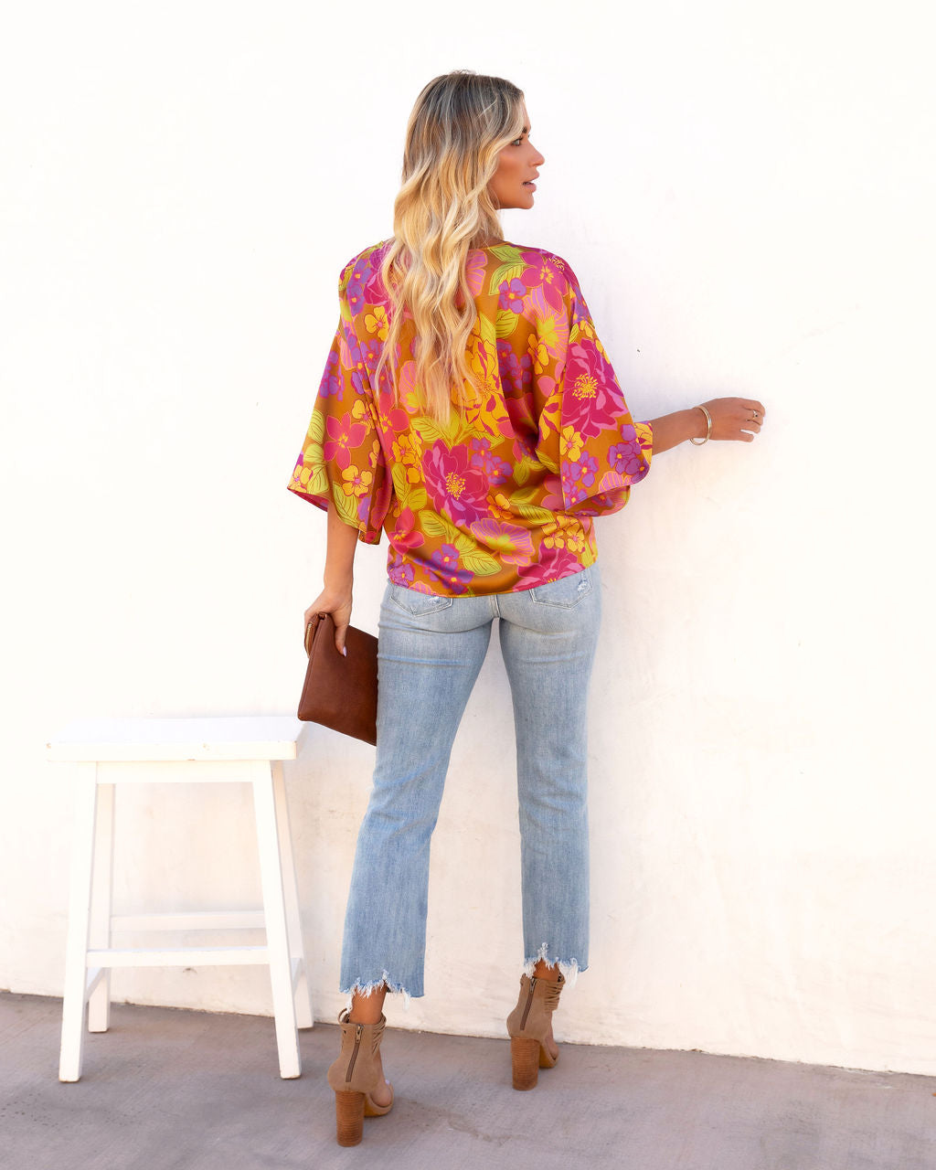 Maui Vibes Satin Front Tie Top - FINAL SALE