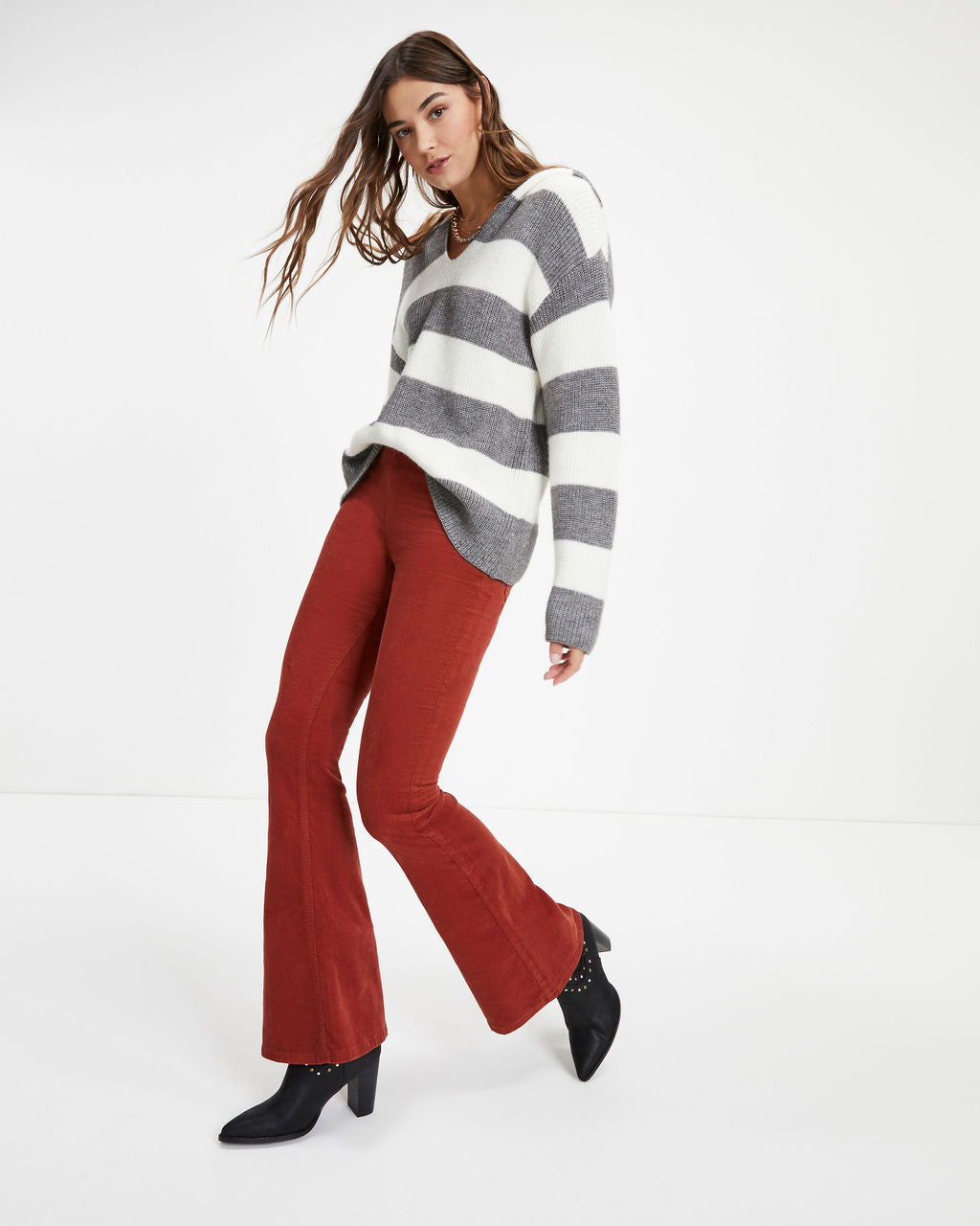 Huntington Striped Knit Hooded Pullover Sweater - FINAL SALE