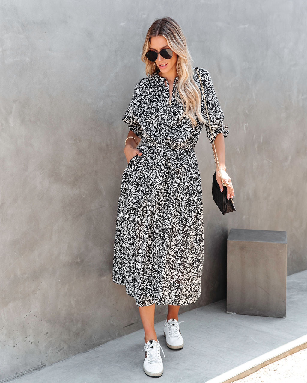 Untamed Beauty Printed Pocketed Midi Dress - FINAL SALE