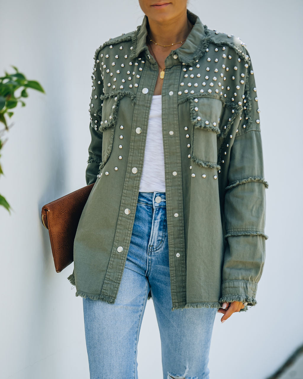 Henders Cotton Studded Utility Jacket