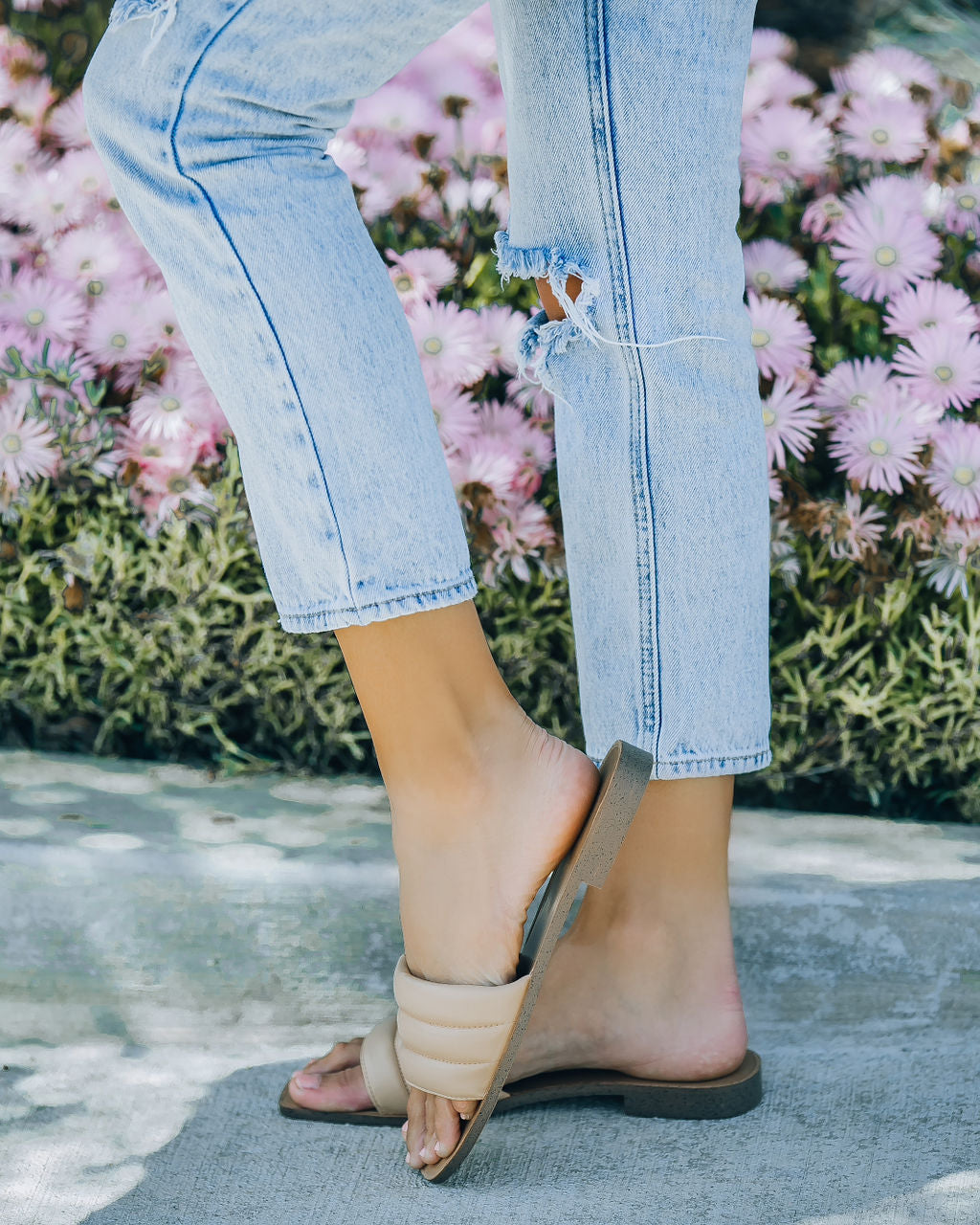 Skye Padded Square Toe Sandal - Nude - FINAL SALE