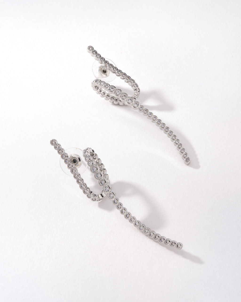 Amalia Twist Drop Earrings - Silver