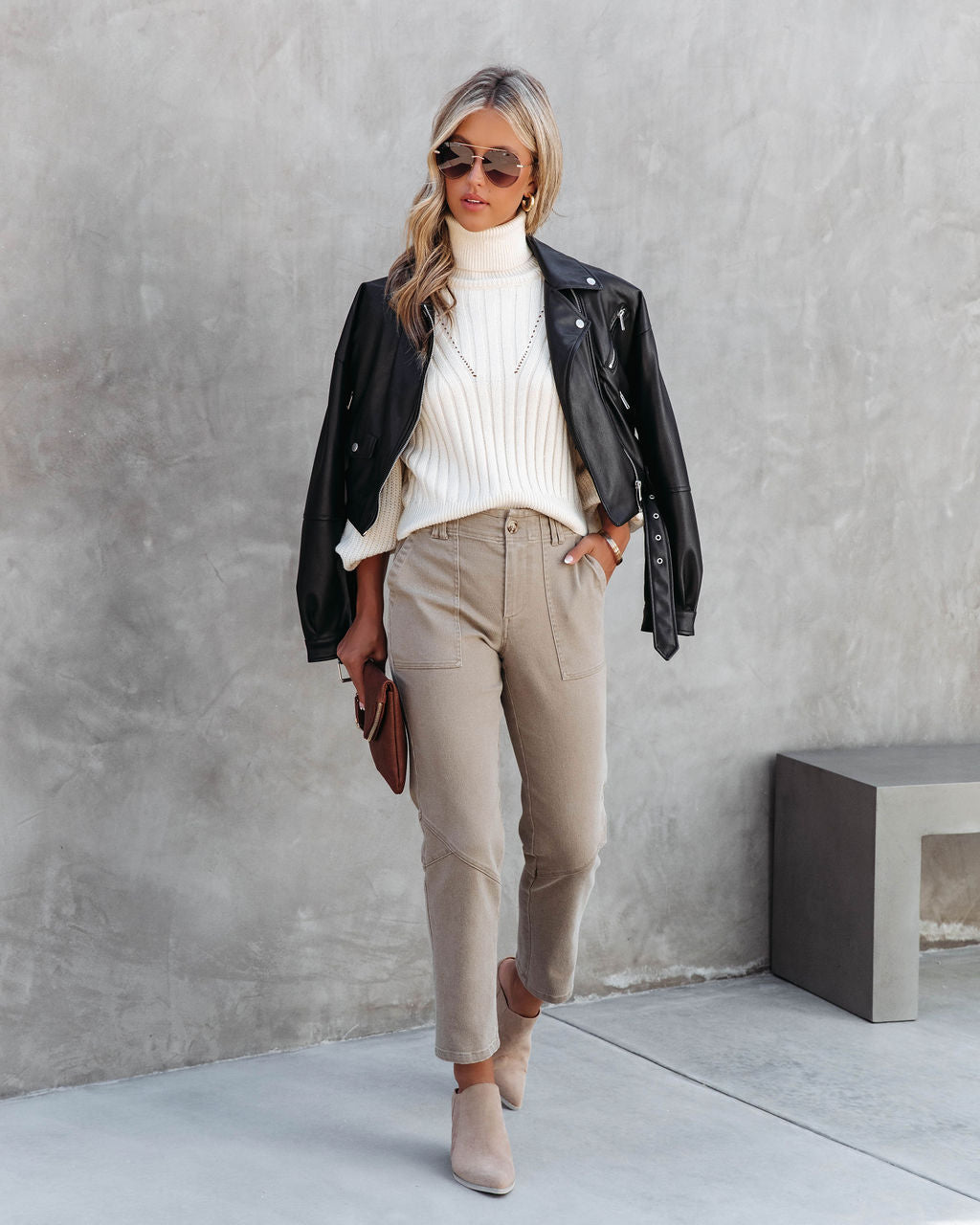 Charlene Knit Turtleneck Sweater - Ivory - FINAL SALE