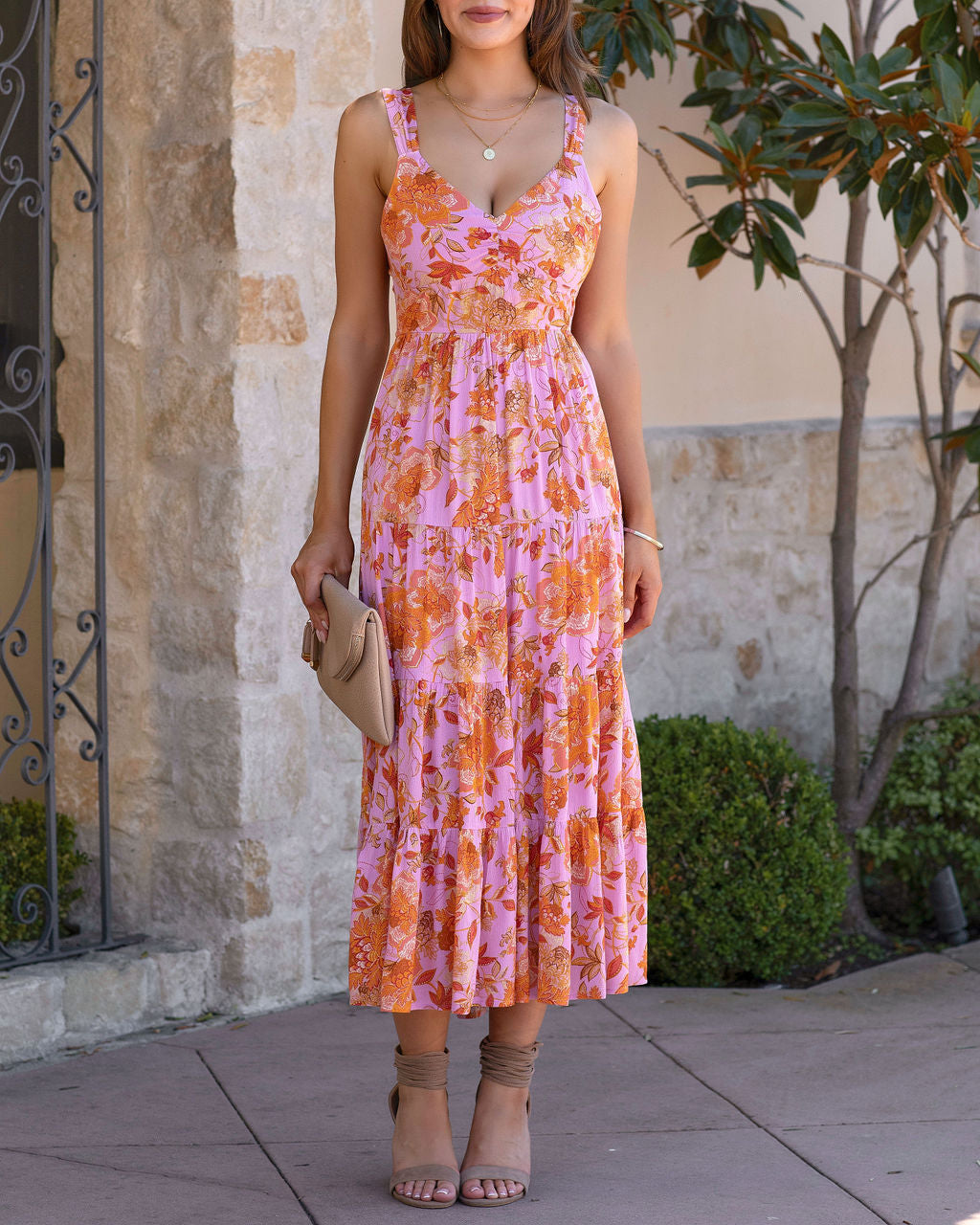 Calinda Floral Cutout Midi Dress - FINAL SALE