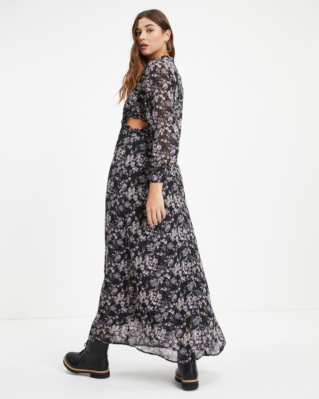 Making Dreams Come True Floral Cutout Maxi Dress - FINAL SALE