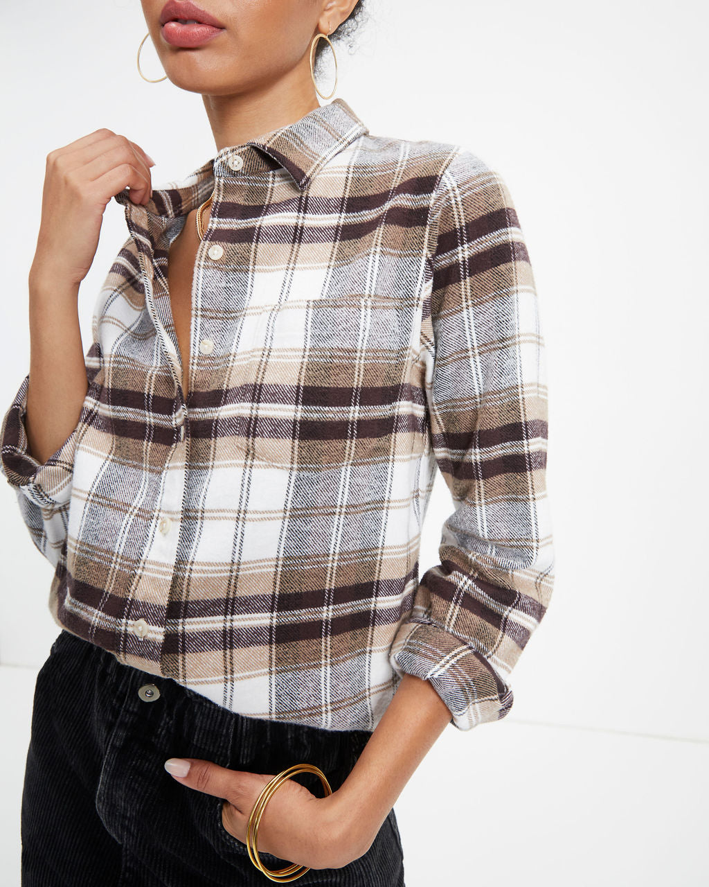 Chad Plaid Button Down Top