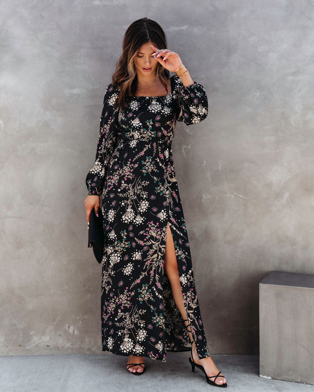 Cassidy Printed Slit Maxi Dress - SALE