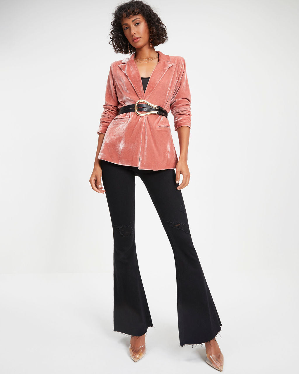 Katherina Velvet Blazer - Rose