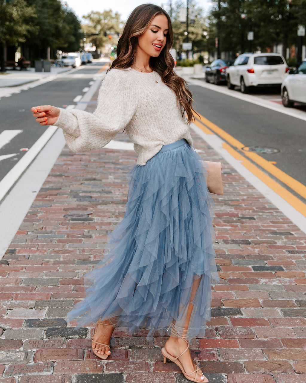 Tana Balloon Sleeve Knit Sweater - Oatmeal