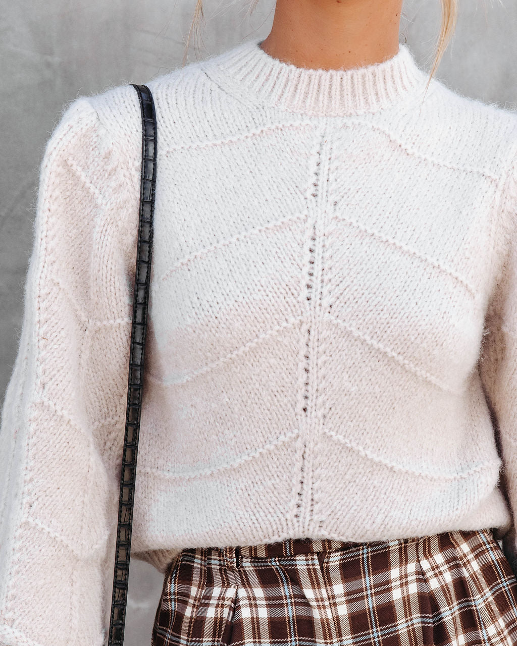 Darlene Knit Bell Sleeve Sweater - Beige