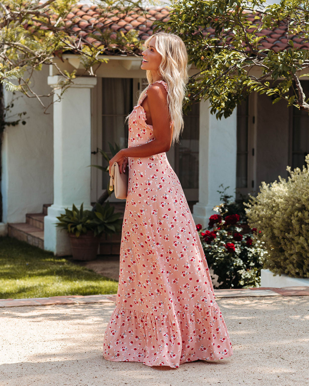 Like A Peach Floral Ruffle Maxi Dress - FINAL SALE
