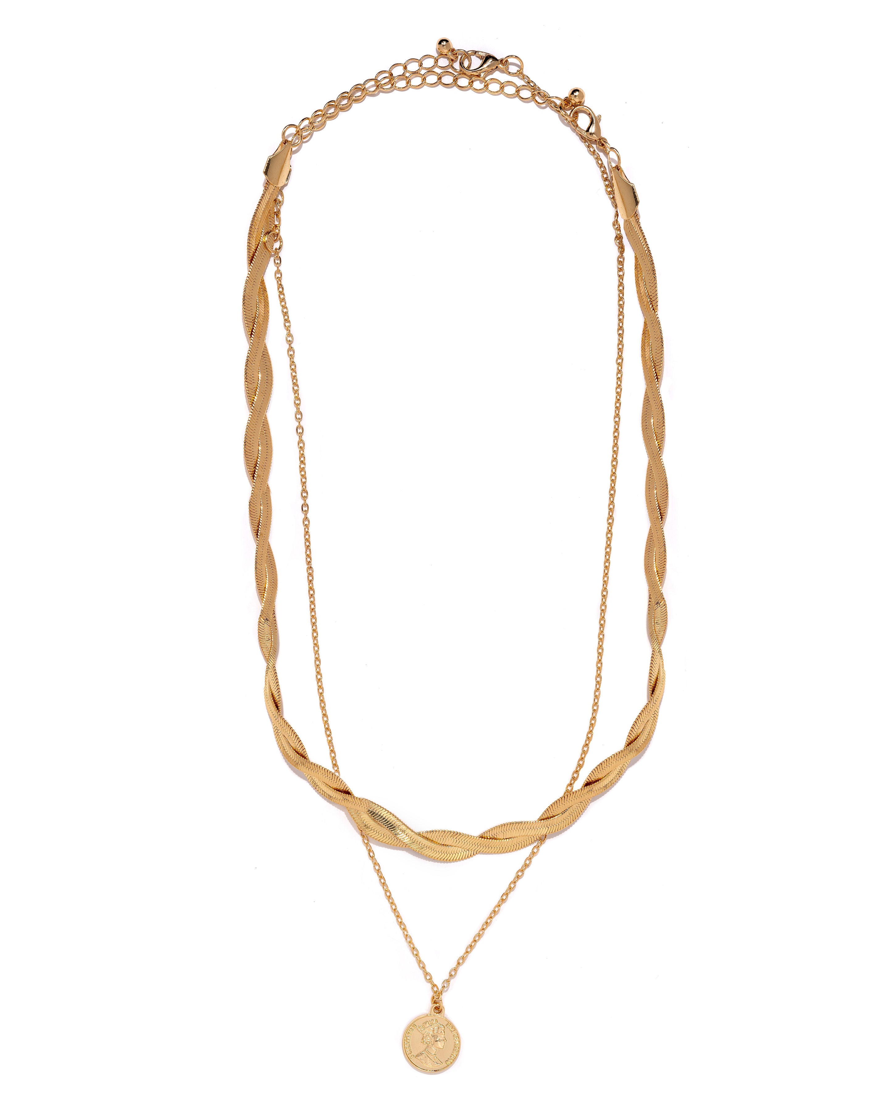 Barbara Layered Coin Necklace - Gold