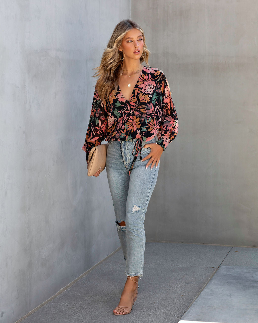 Good Intentions Floral Drape Top - SALE