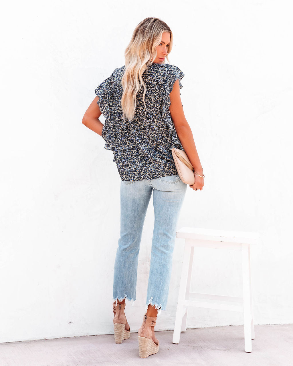 Daisy Etta Floral Ruffle Top - SALE