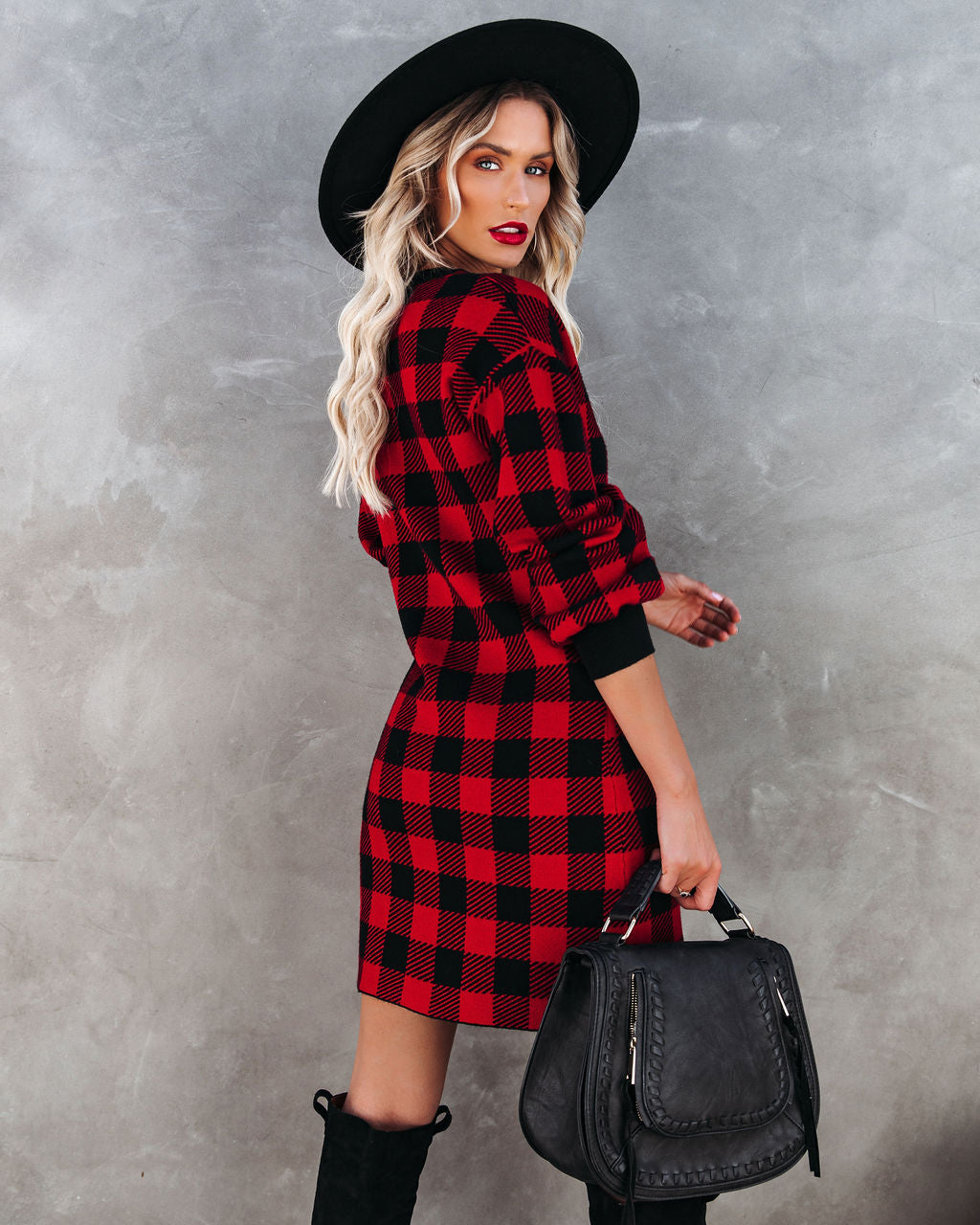 Rochester Gingham Sweater Dress