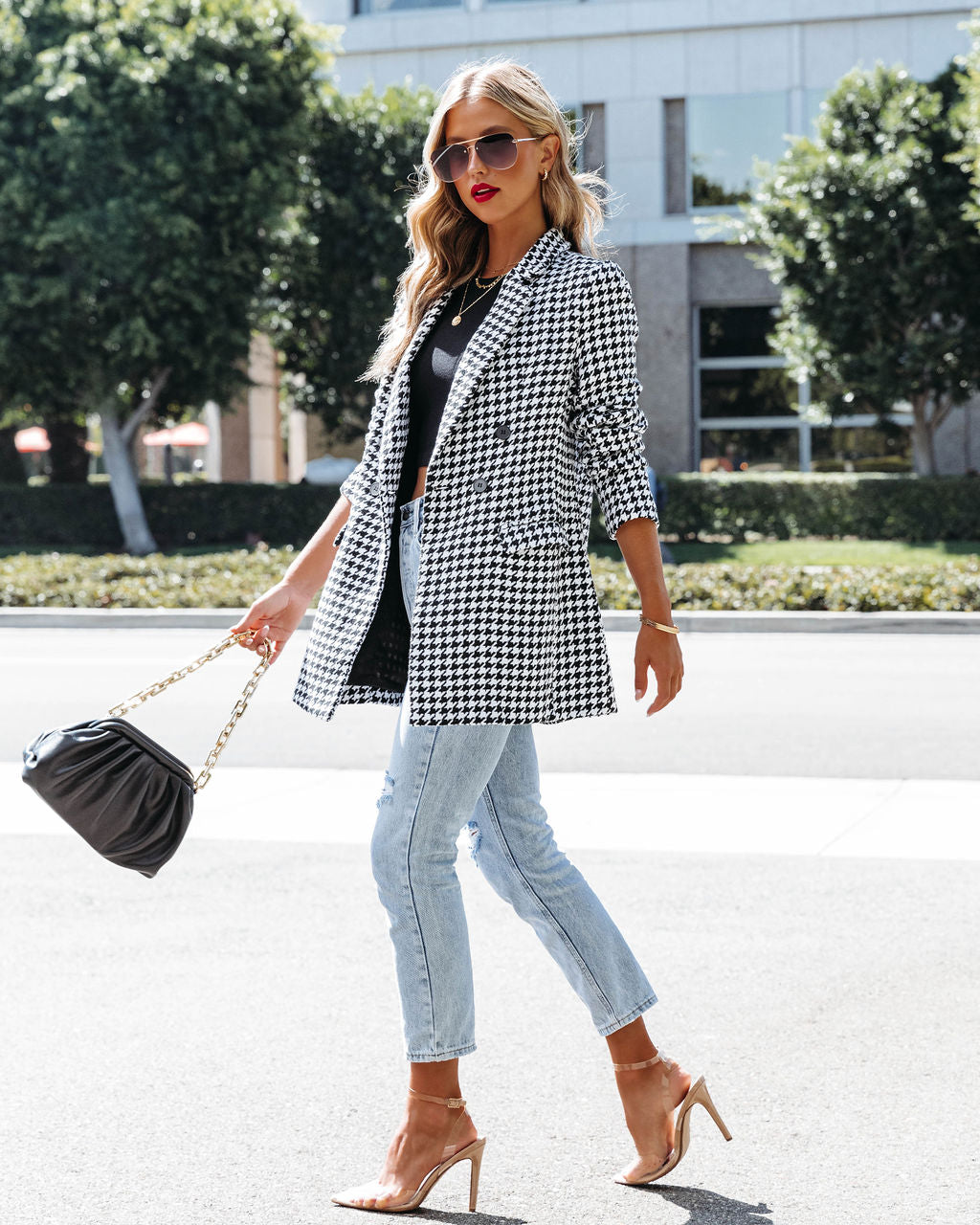 Goal Chaser Pocketed Houndstooth Blazer