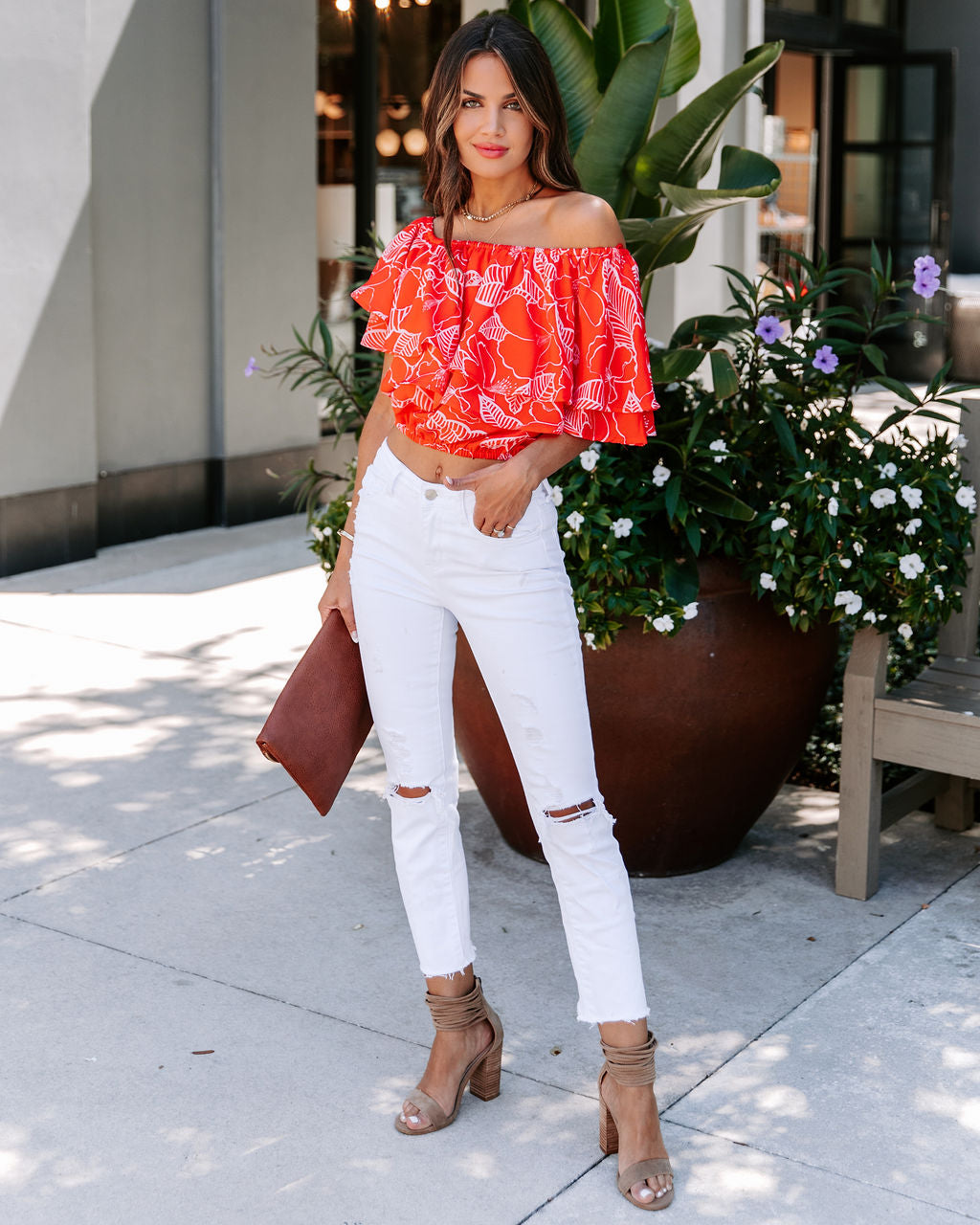 Island Luxe Floral Off The Shoulder Top - FINAL SALE
