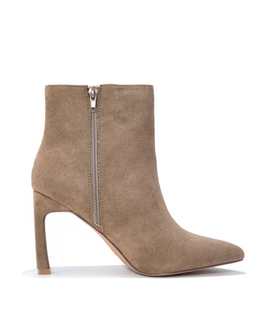 Milana Faux Suede Heeled Bootie - Taupe