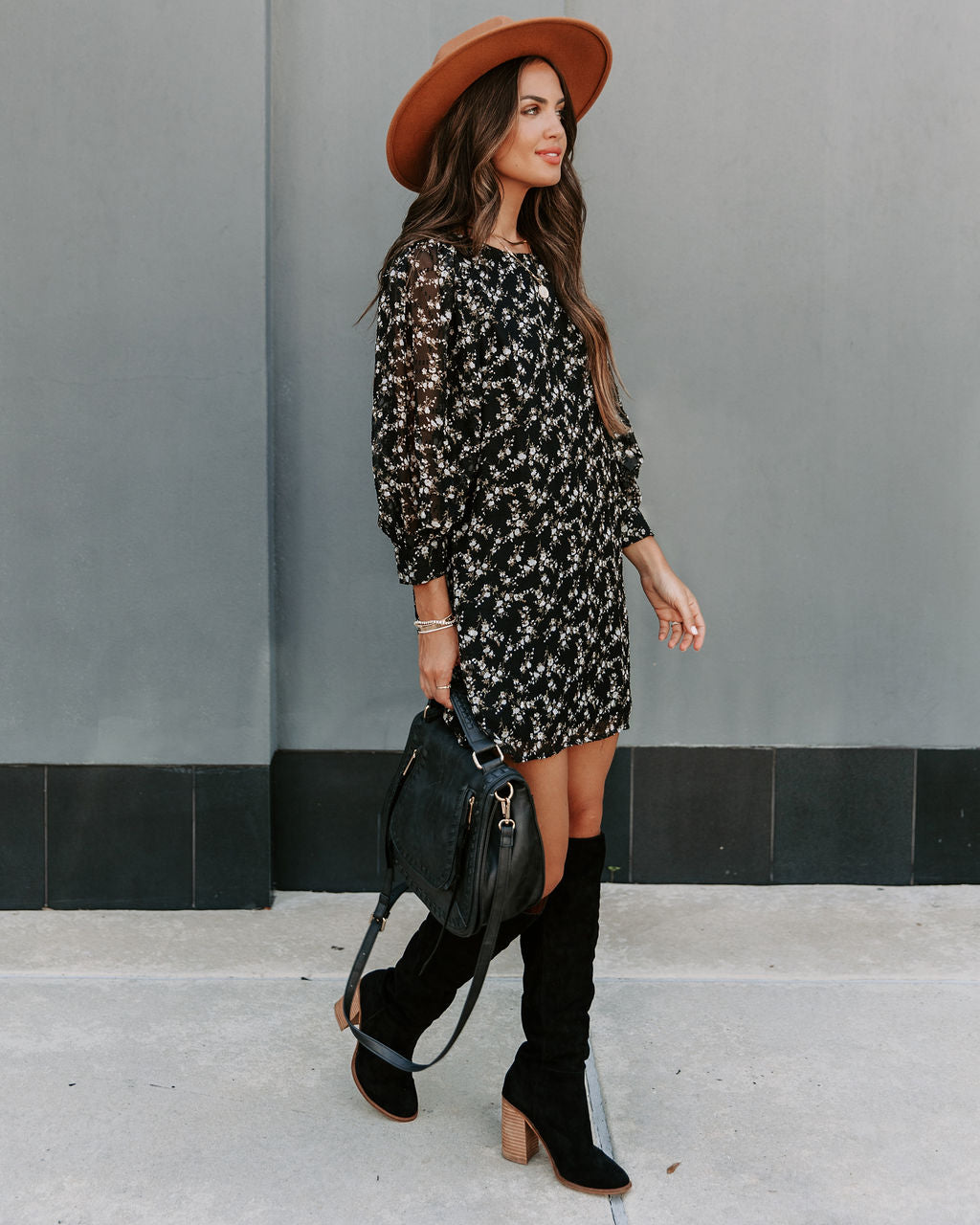 Romani Textured Floral Shift Dress - SALE