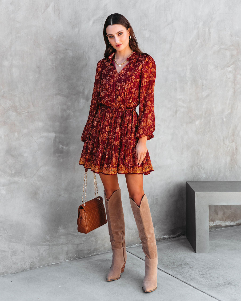 Thankful One Printed Mini Dress