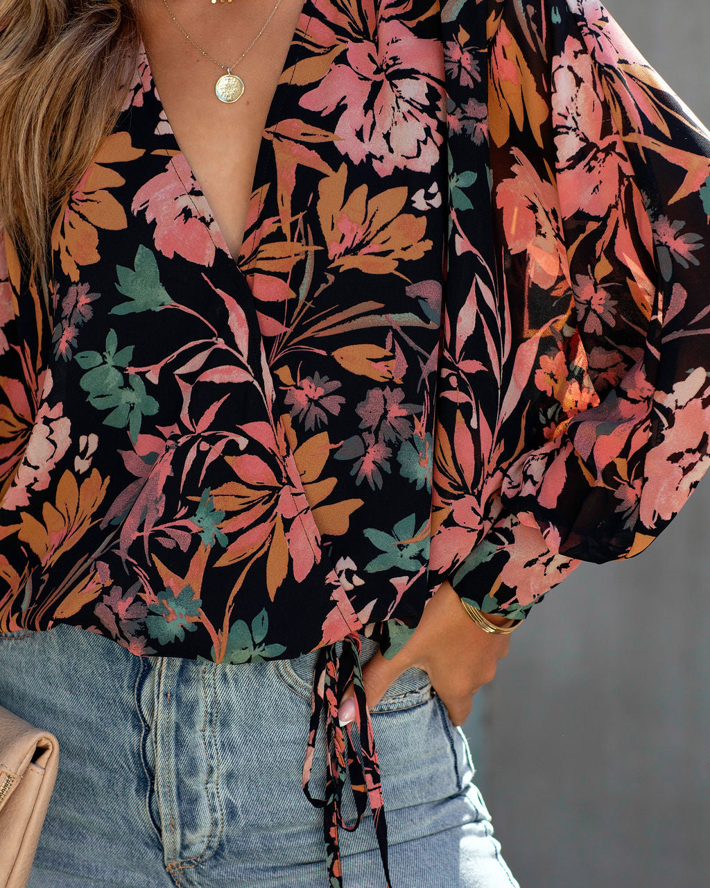 Good Intentions Floral Drape Top - SALE