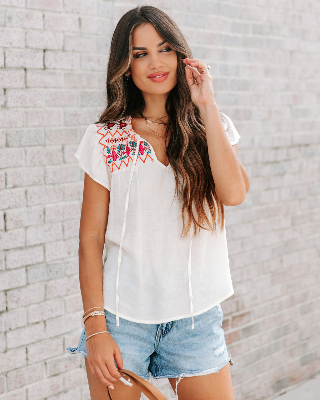 Buenaventura Embroidered Babydoll Top - FINAL SALE
