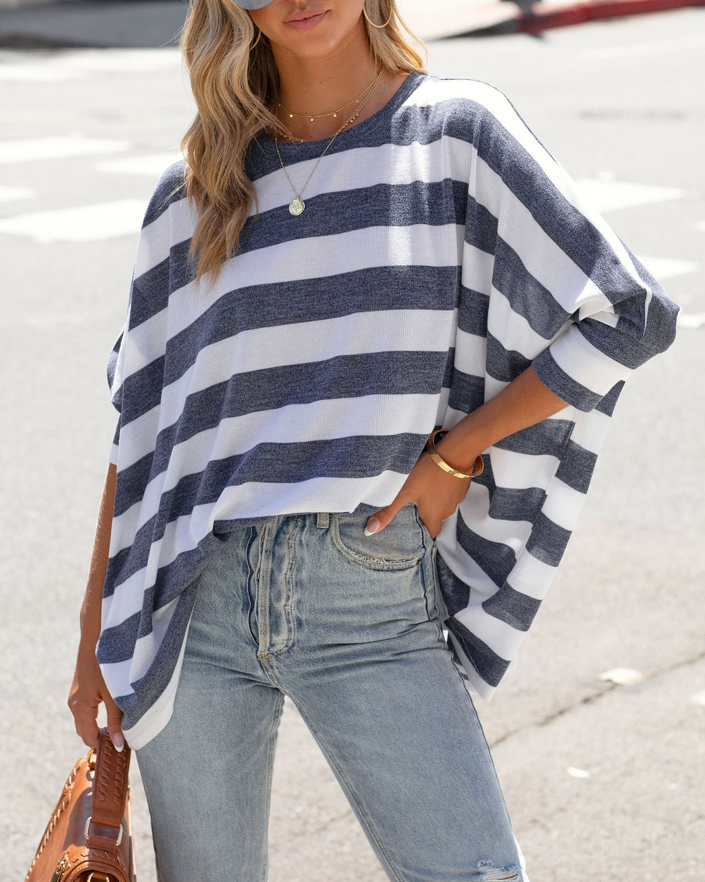 Rugby Club Striped Long Sleeve Top - Navy - SALE