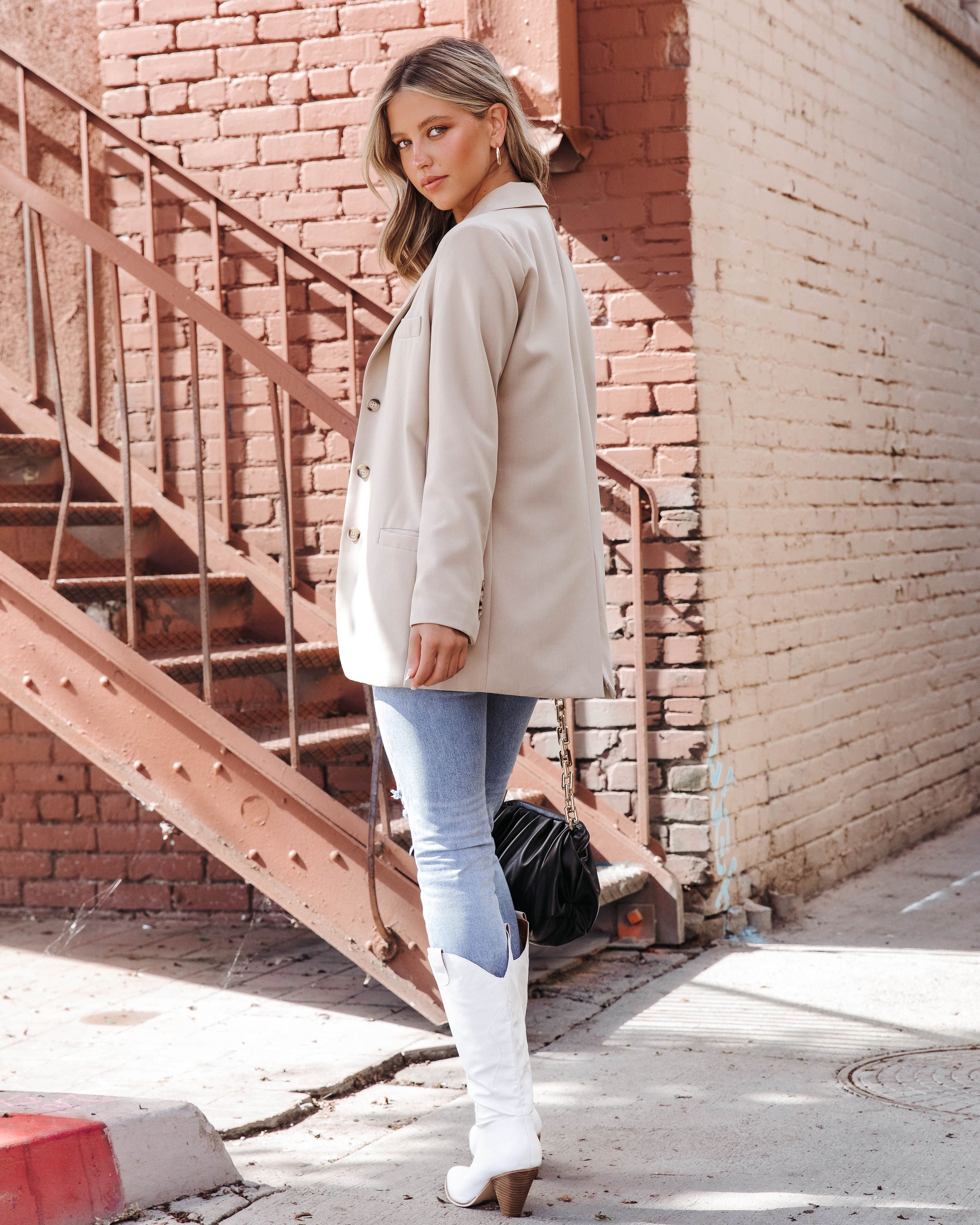Judy Pocketed Blazer - Light Taupe