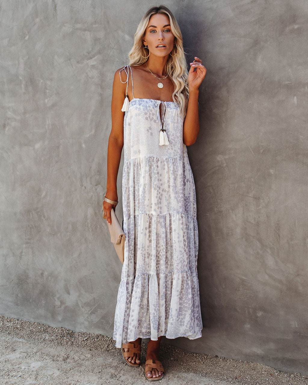 Lights Down Low Tiered Tassel Midi Dress - FINAL SALE