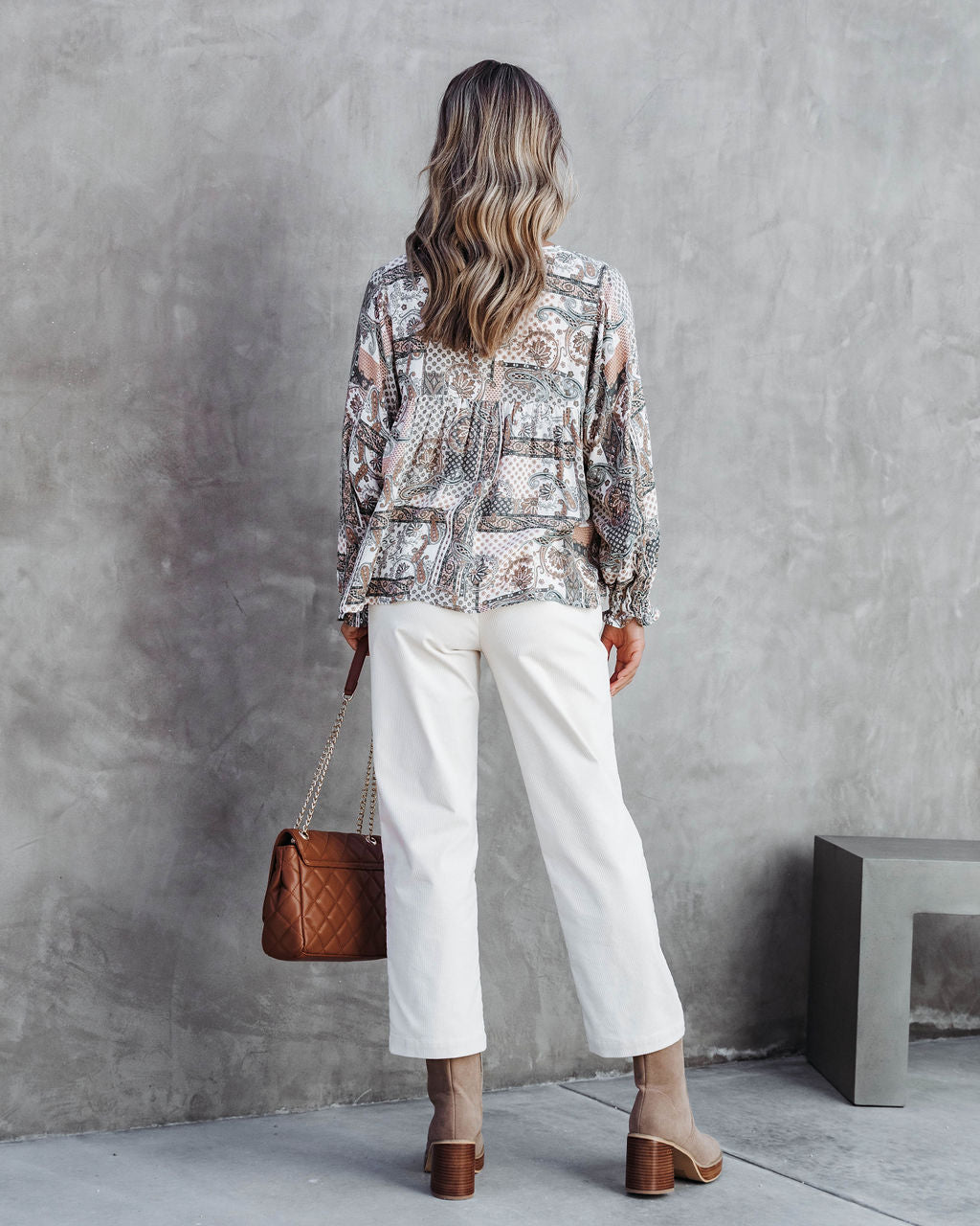 Desert Dreams Printed Tassel Tie Top