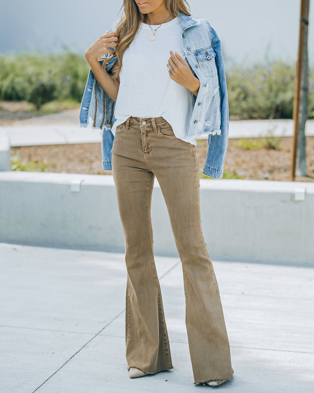 Autumn High Rise Bell Bottom Denim - Mocha