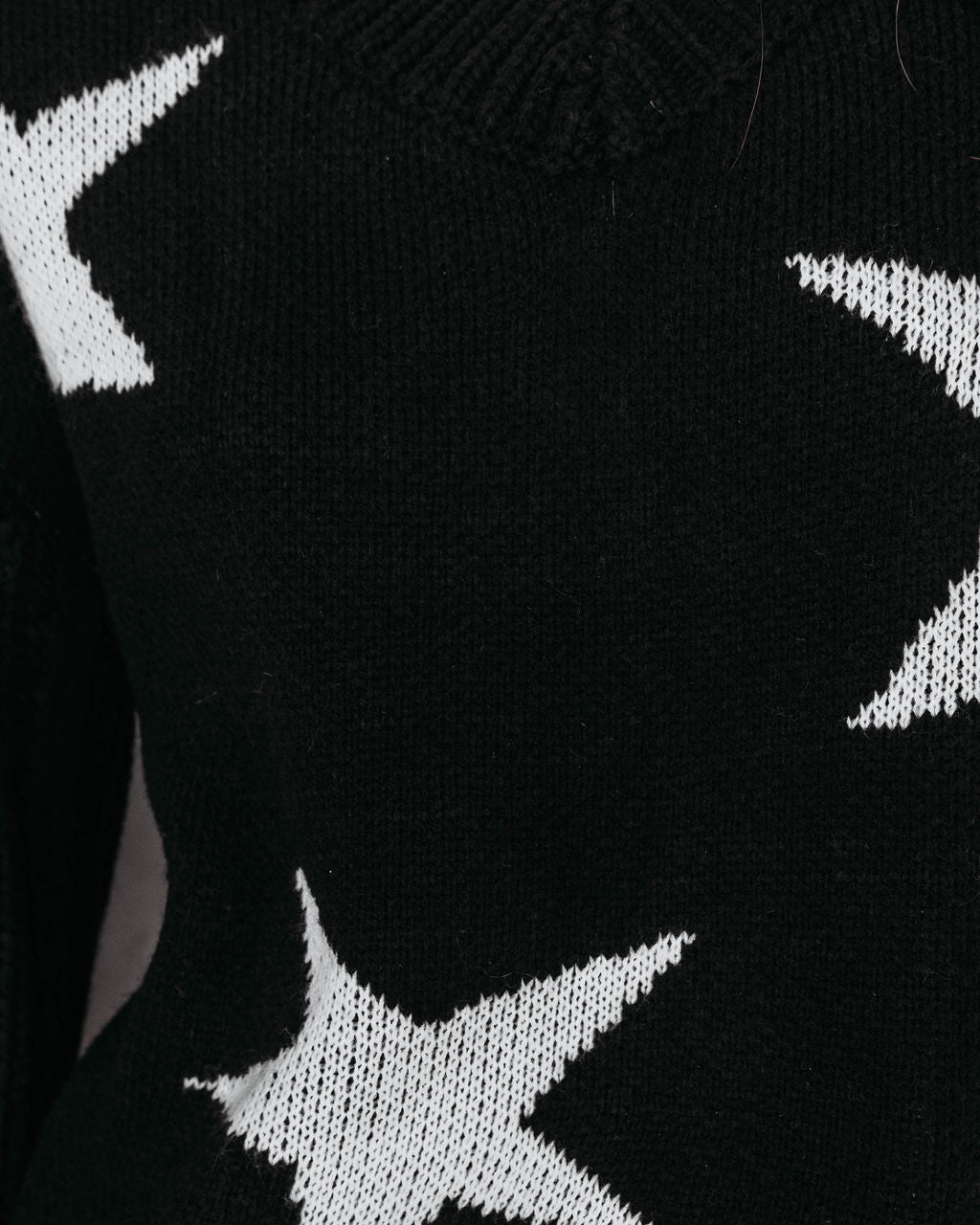 Wishing On A Star Knit Pullover Sweater - Black