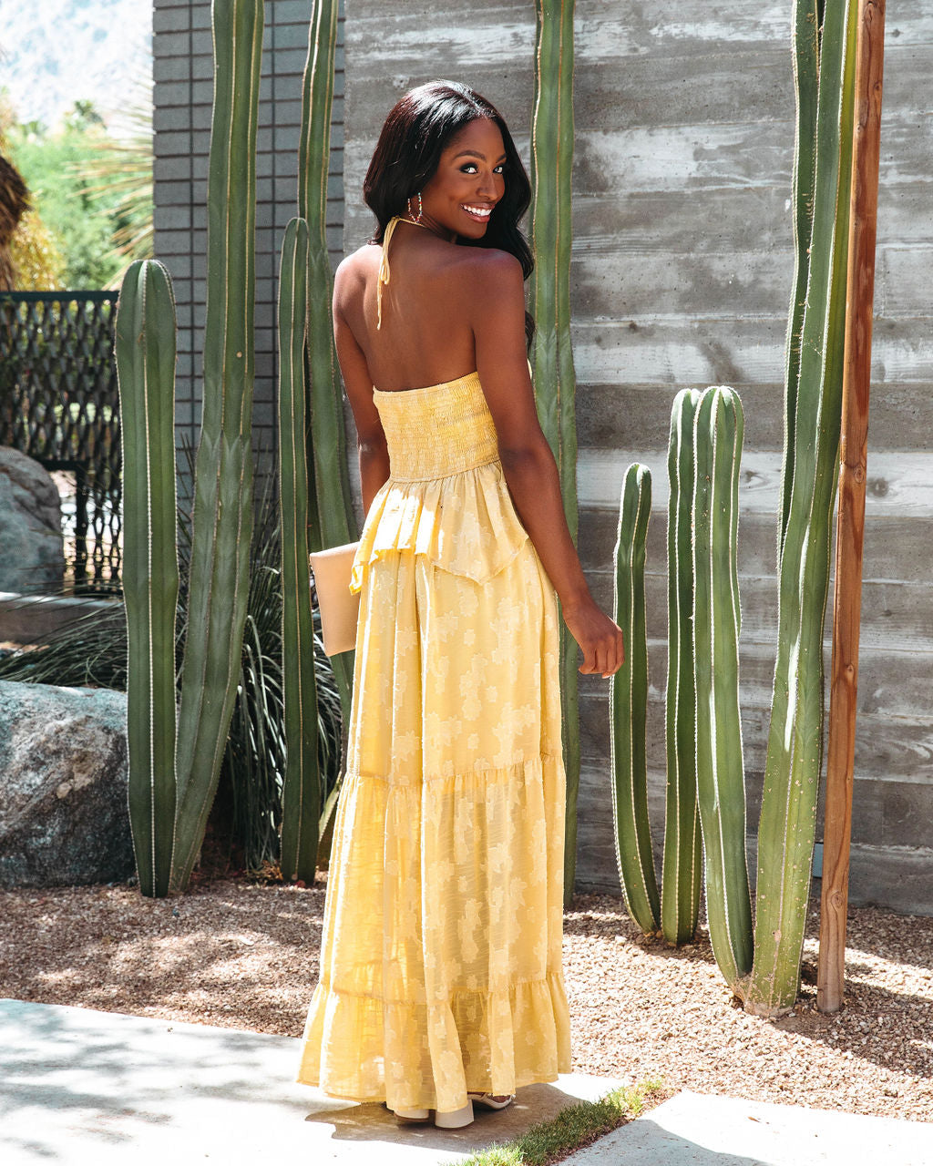 San Felipe Halter Maxi Dress - Yellow - FINAL SALE