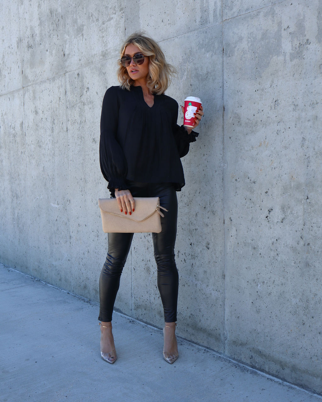 Golden Age Ruffle Peasant Top - Black