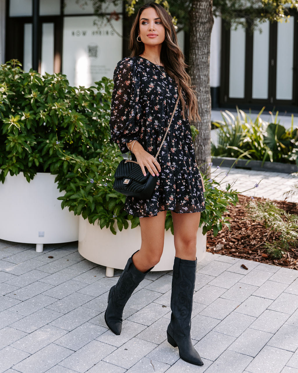 Break Away Floral Chiffon Babydoll Dress