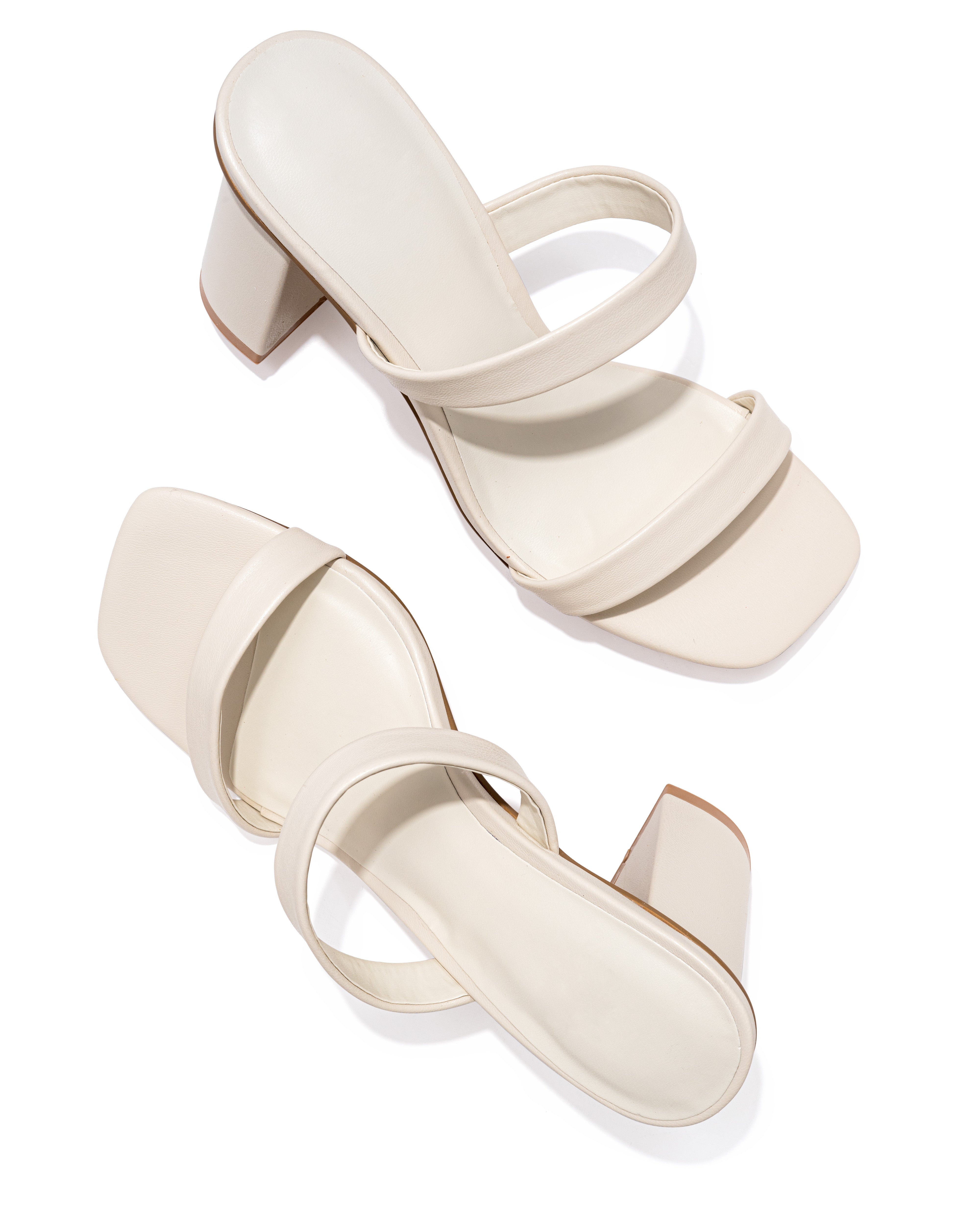 Raye Block Heeled Sandal - Beige - FINAL SALE
