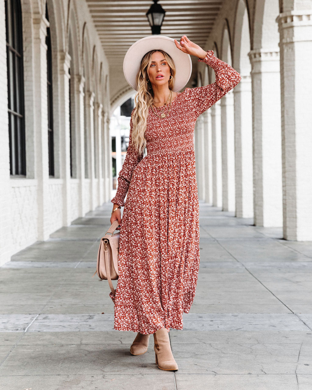 Justina Floral Smocked Maxi Dress