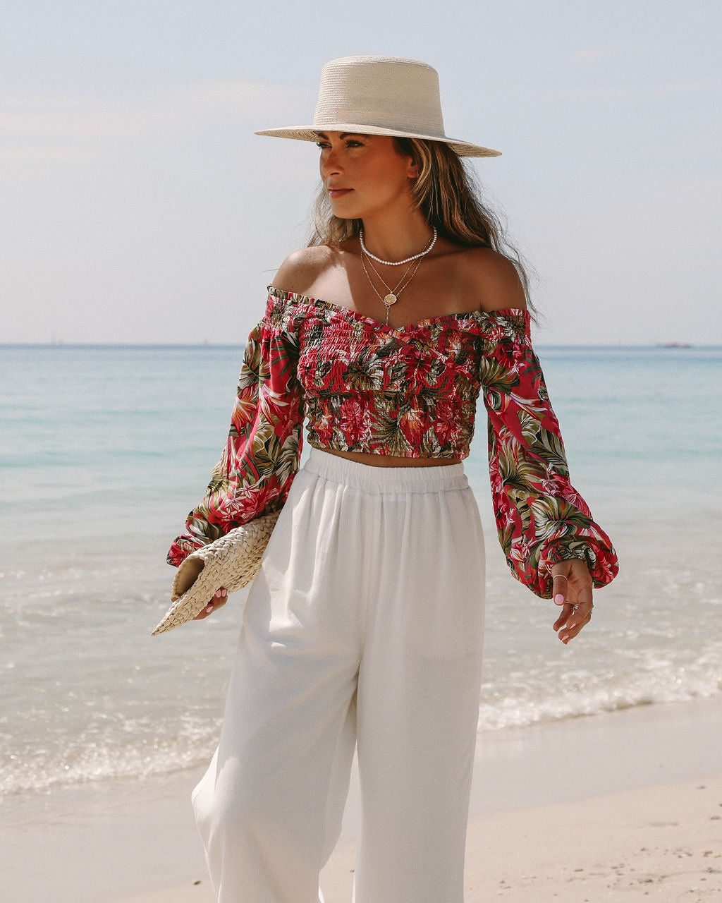 That Tropic Life Off The Shoulder Crop Top - FINAL SALE