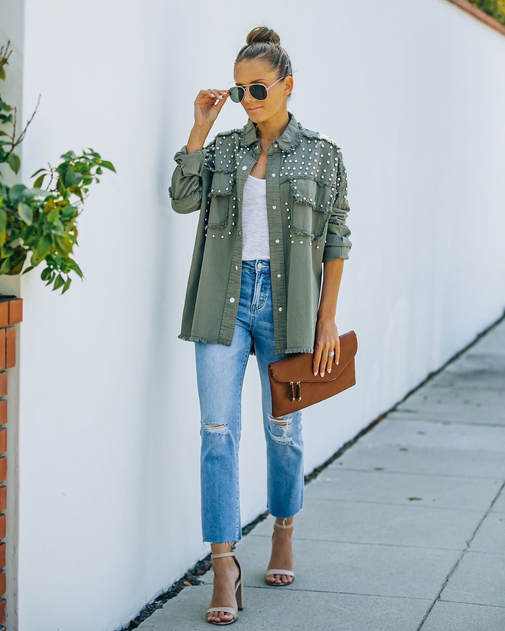 Henders Cotton Studded Utility Jacket